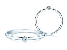 Anillo de compromiso Melody en 9K oro blanco con diamante 0,05ct G/SI