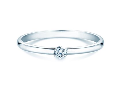 Anillo de compromiso Melody en 9K oro blanco con diamante 0,05ct H/SI