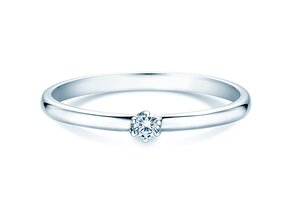 Anillo de compromiso Melody en 9K oro blanco con diamante 0,05ct H/SI