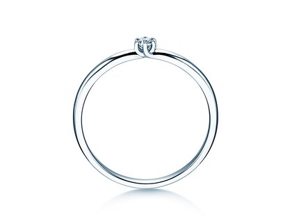 Anillo de compromiso Melody en 9K oro blanco con diamante 0,05ct H/SI