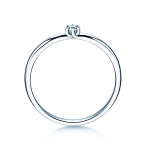 Anillo de compromiso Melody en 9K oro blanco con diamante 0,05ct H/SI