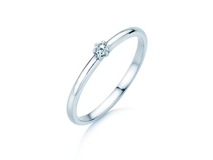 Anillo de compromiso Melody en 9K oro blanco con diamante 0,05ct H/SI