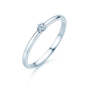 Anillo de compromiso Melody en 9K oro blanco con diamante 0,05ct H/SI