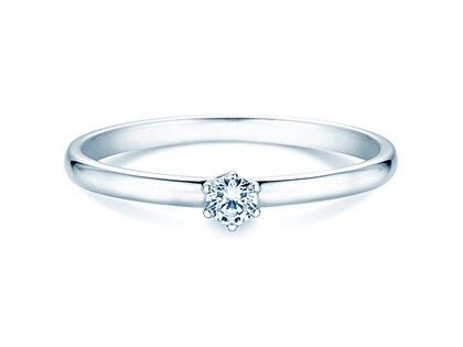 Anillo de compromiso Melody en 14K oro blanco con diamante 0,10ct G/SI