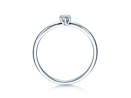 Anillo de compromiso Melody en 14K oro blanco con diamante 0,10ct G/SI