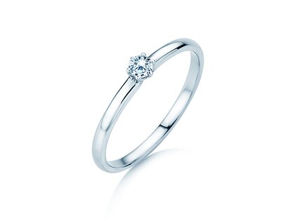 Anillo de compromiso Melody en 14K oro blanco con diamante 0,10ct G/SI