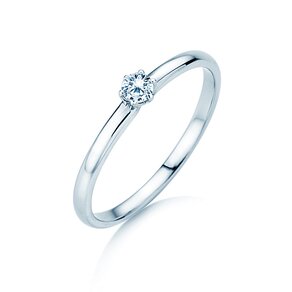Anillo de compromiso Melody en 14K oro blanco con diamante 0,10ct G/SI