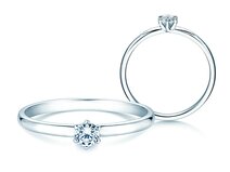 Anillo de compromiso Melody en 9K oro blanco con diamante 0,15ct G/SI