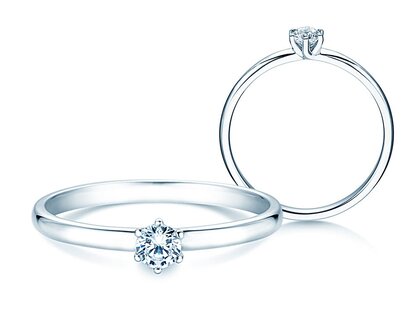 Anillo de compromiso Melody en 14K oro blanco con diamante 0,20ct G/SI