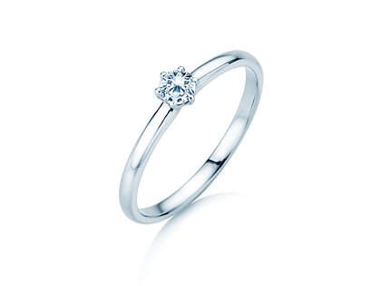 Anillo de compromiso Melody en 14K oro blanco con diamante 0,20ct G/SI