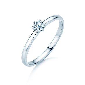 Anillo de compromiso Melody en 14K oro blanco con diamante 0,20ct G/SI