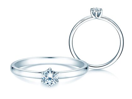 Anillo de compromiso Melody en 9K oro blanco con diamante 0,25ct H/SI