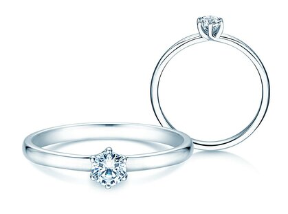 Anillo de compromiso Melody en 9K oro blanco con diamante 0,25ct H/SI