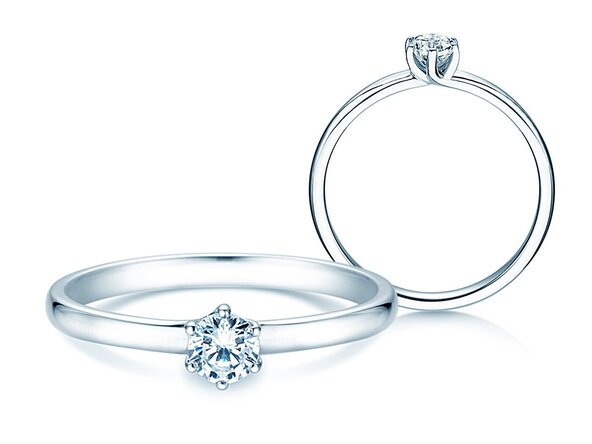 Anillo de compromiso Melody en 9K oro blanco con diamante 0,25ct H/SI