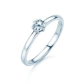 Anillo de compromiso Melody en 9K oro blanco con diamante 0,25ct H/SI
