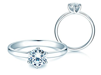 Anillo de compromiso Melody en 9K oro blanco con diamante 1,00ct H/SI