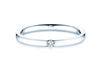 Anillo de compromiso Destiny en 14K oro blanco con diamante 0,03ct H/SI
