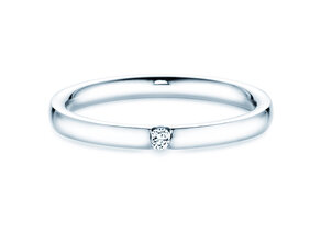 Anillo de compromiso Destiny en 14K oro blanco con diamante 0,03ct H/SI