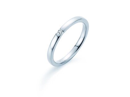 Anillo de compromiso Infinity en 14K oro blanco con diamante 0,03ct H/SI