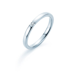 Anillo de compromiso Infinity en 14K oro blanco con diamante 0,03ct H/SI