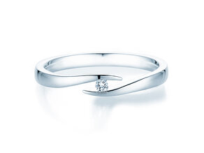 Anillo de compromiso Twist en 9K oro blanco con diamante 0,03ct G/SI