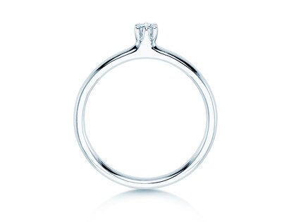 Anillo de compromiso Classic 6 en 14K oro blanco con diamante 0,05ct H/SI