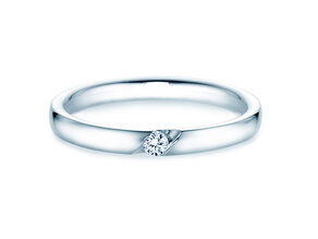 Anillo de compromiso Italic en 14K oro blanco con diamante 0,05ct H/SI