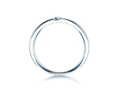 Anillo de compromiso Italic en 14K oro blanco con diamante 0,05ct H/SI