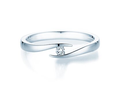 Anillo de compromiso Twist en plata 925/- con diamante 0,05ct H/SI