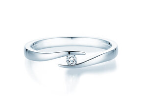 Anillo de compromiso Twist en plata 925/- con diamante 0,05ct H/SI