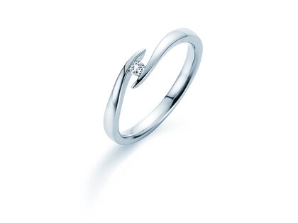 Anillo de compromiso Twist en plata 925/- con diamante 0,05ct H/SI