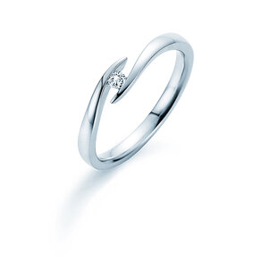 Anillo de compromiso Twist en plata 925/- con diamante 0,05ct H/SI