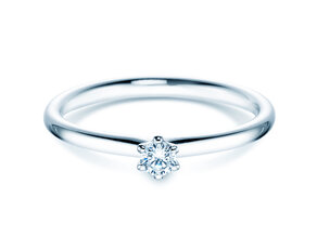 Anillo de compromiso Classic 6 en 18K oro blanco con diamante 0,10ct H/SI