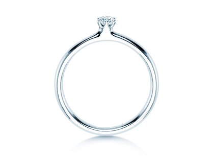 Anillo de compromiso Classic 6 en 18K oro blanco con diamante 0,10ct H/SI