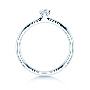 Anillo de compromiso Classic 6 en 18K oro blanco con diamante 0,10ct H/SI