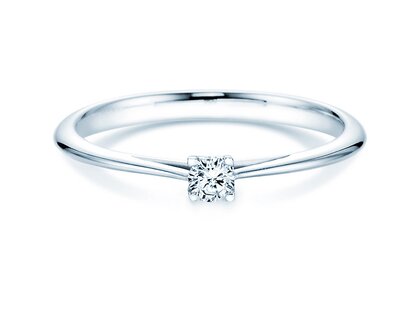 Anillo de compromiso Delight en 18K oro blanco con diamante 0,10ct H/SI
