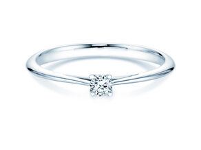 Anillo de compromiso Delight en 18K oro blanco con diamante 0,10ct H/SI