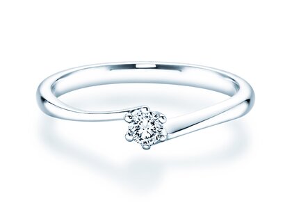 Anillo de compromiso Devotion en 18K oro blanco con diamante 0,10ct H/SI