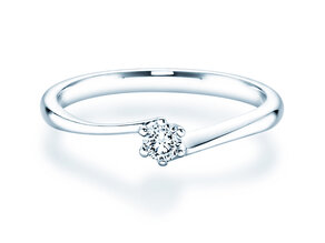 Anillo de compromiso Devotion en 18K oro blanco con diamante 0,10ct H/SI