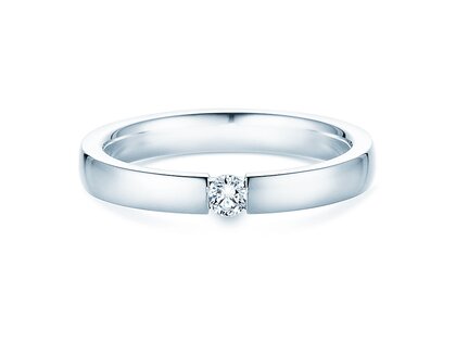 Anillo de compromiso Infinity en 14K oro blanco con diamante 0,10ct G/SI