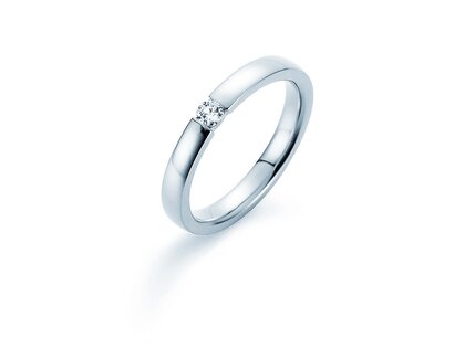 Anillo de compromiso Infinity en 14K oro blanco con diamante 0,10ct G/SI