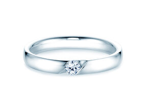 Anillo de compromiso Italic en 14K oro blanco con diamante 0,10ct G/SI