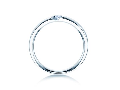Anillo de compromiso Italic en 14K oro blanco con diamante 0,10ct G/SI