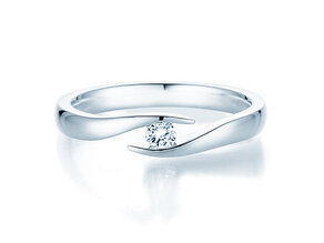 Anillo de compromiso Twist en plata 925/- con diamante 0,10ct G/VS