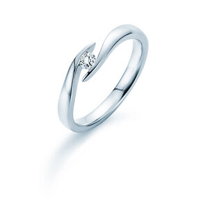 Anillo de compromiso Twist en plata 925/- con diamante 0,10ct G/VS