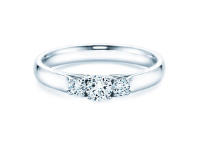 Anillo de compromiso 3 Stones en 9K oro blanco con diamantes 0,11ct G/SI