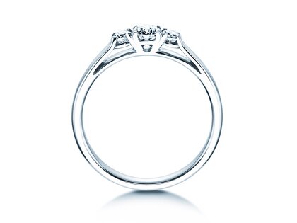 Anillo de compromiso 3 Stones en 9K oro blanco con diamantes 0,11ct G/SI