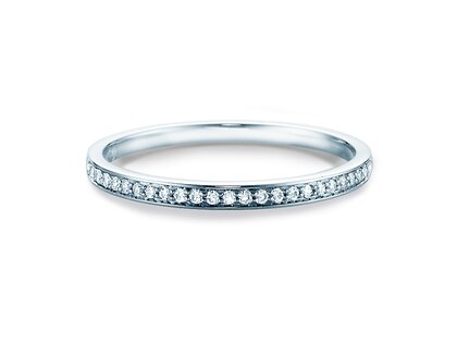 Anillo de compromiso Alliance-/Eternityring en 18K oro blanco con diamantes 0,125ct G/SI