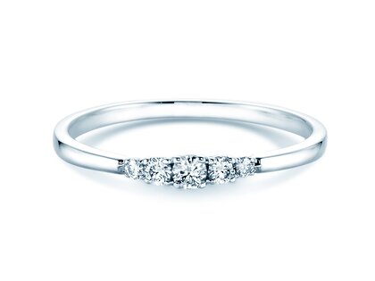 Anillo de compromiso 5 Diamonds en 14K oro blanco con diamantes 0,15ct G/SI