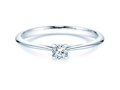 Anillo de compromiso Delight en 14K oro blanco con diamante 0,15ct G/SI